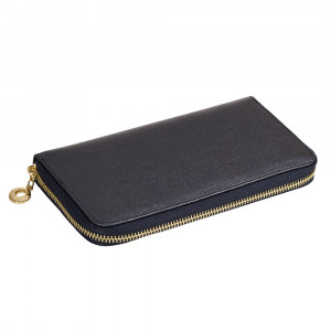 Portofel dama din piele naturala safiano DiAmanti Sanremo Bleumarin Satin